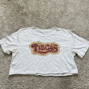 Vintage Pisces Zodiac Crop TShirt